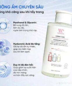 Nước tẩy trang chăm sóc da liễu Wskin Hyaluronic Ampoule Cleansing Water 500ml