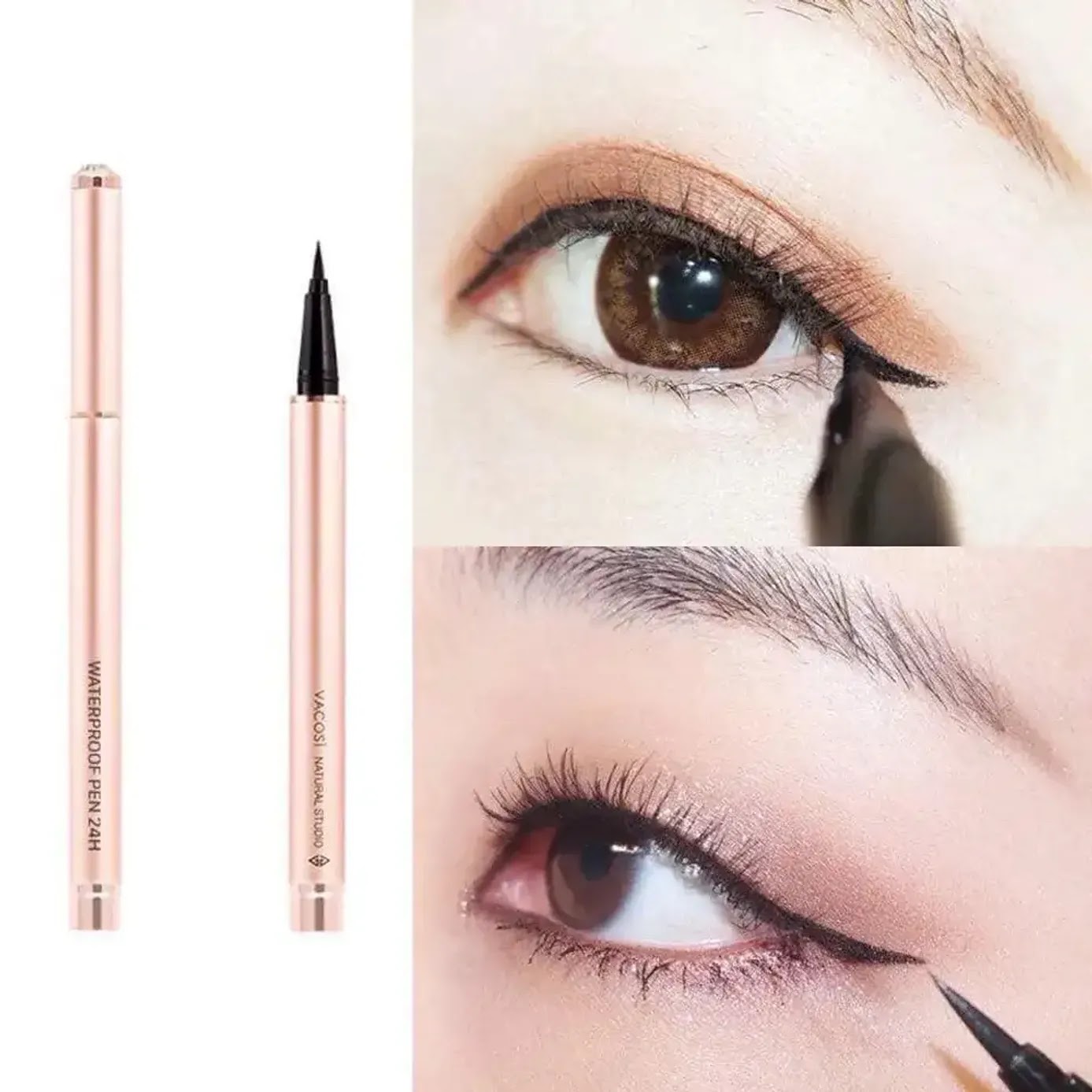 Bút Kẻ Mắt Nước Vacosi 24H Waterproof Pen 02 Brown - Màu Nâu